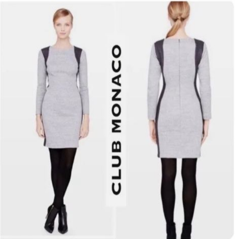 Club Monaco NWT Skylar Dress Long Sleeve Grey Size 2